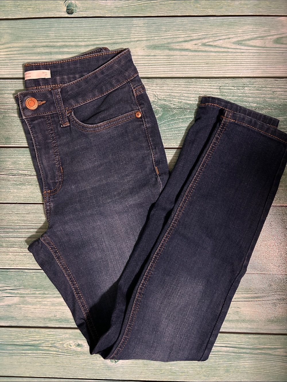 LC Lauren Conrad Dark Blue Skinny Jeans with Contrast Stitching